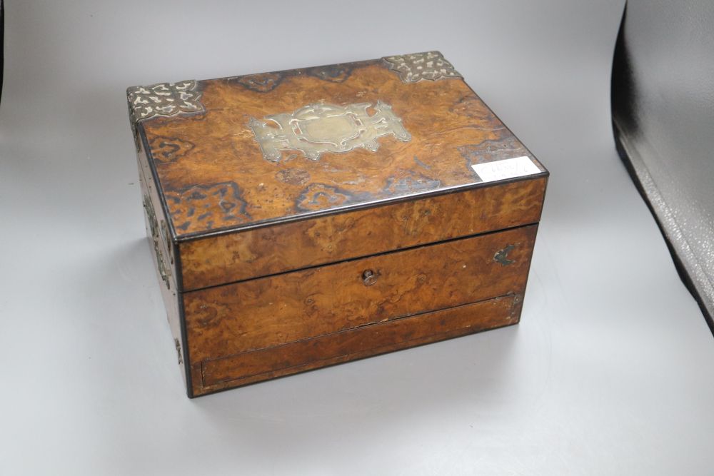 A Victorian walnut brass-mounted box